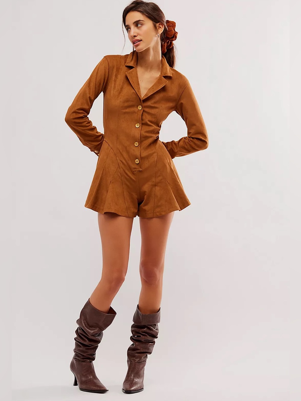 Free People Wanderlust Vegan Suede Shortall Size Medium
